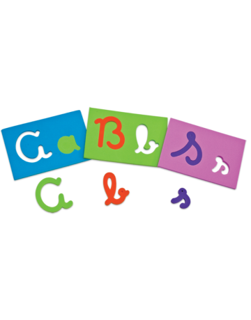 Alfabeto Vazado em Letras Cursivas 26 pe&ccedil;as