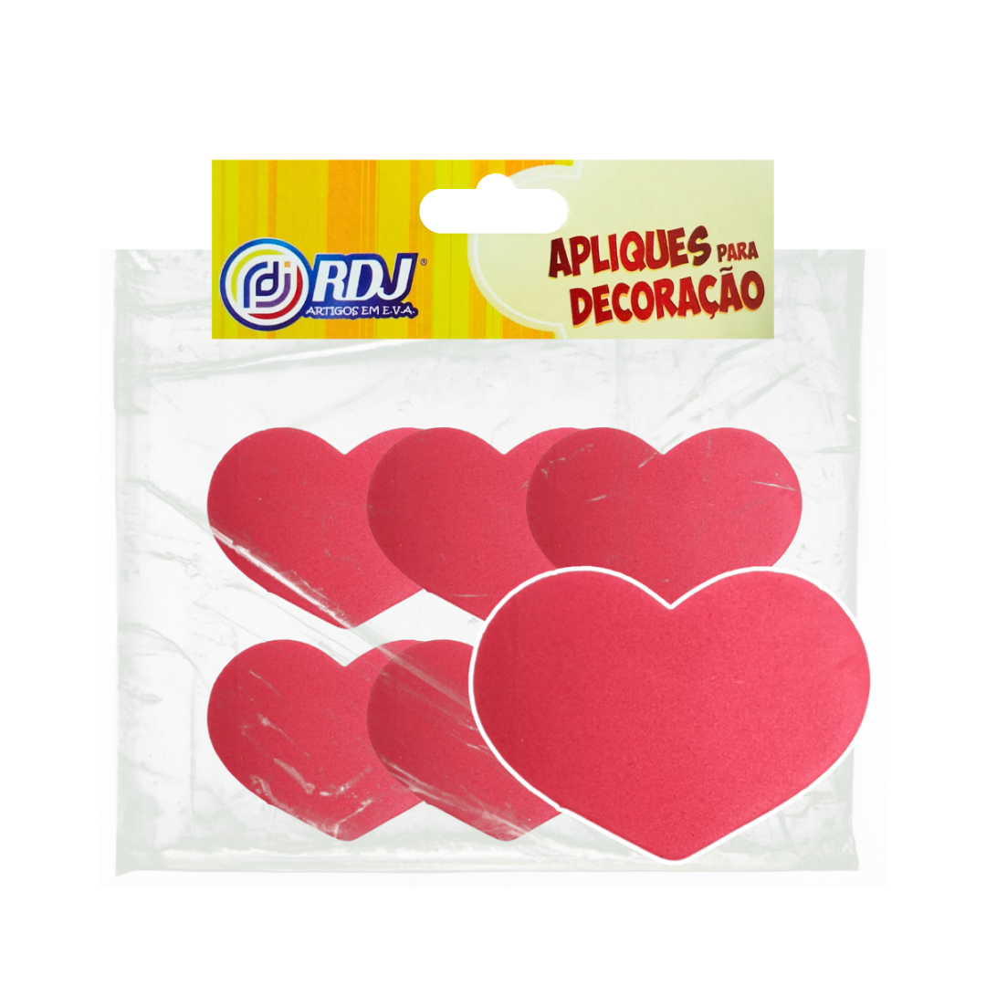 Aplique Coração Vermelho 6cm Aplique Coração Vermelho 6cm