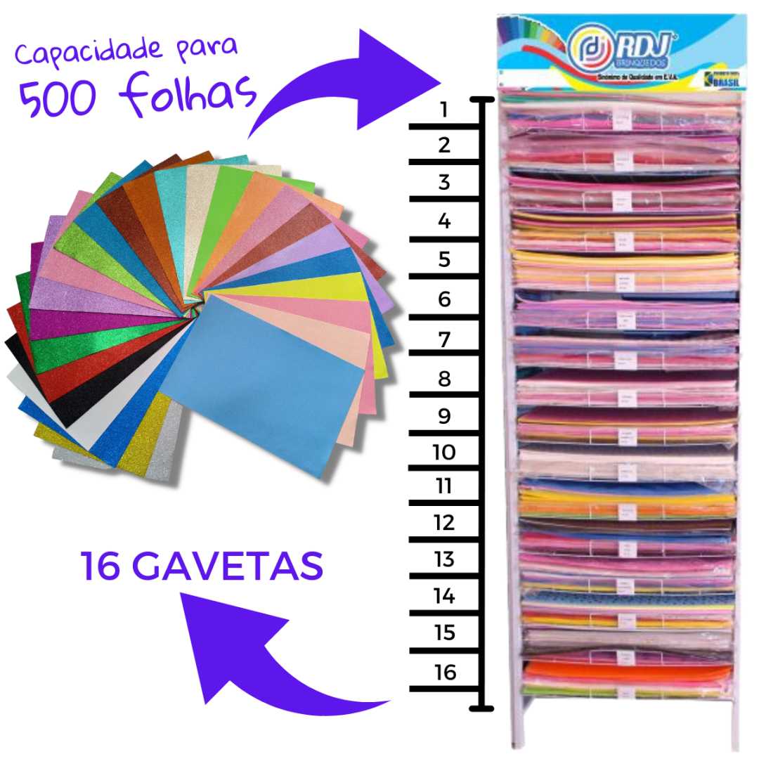 Expositor de 16 gavetas