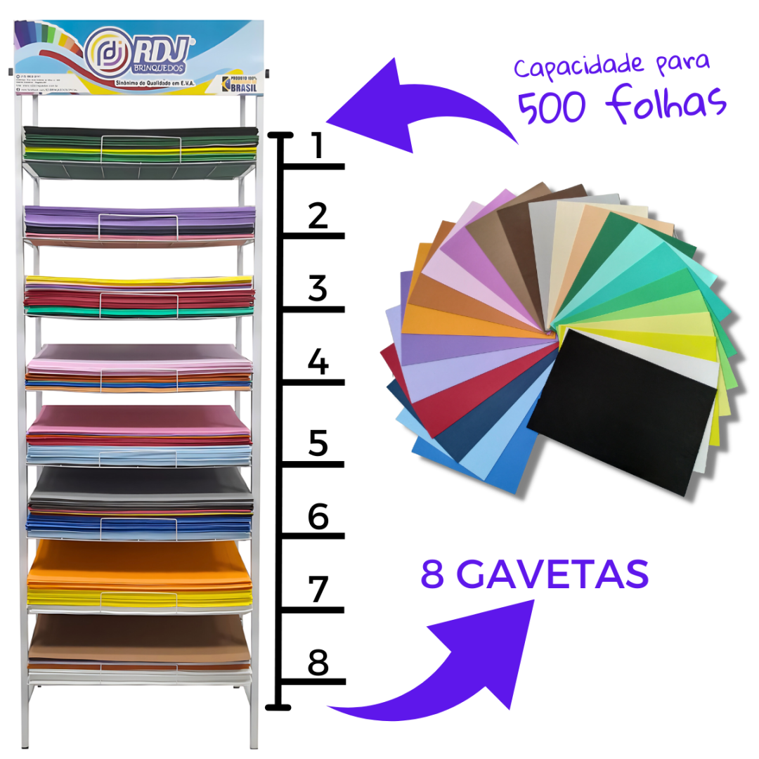 Expositor de 8 gavetas