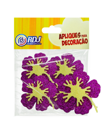 Flores Hibisco Glitter Pink 12cm
