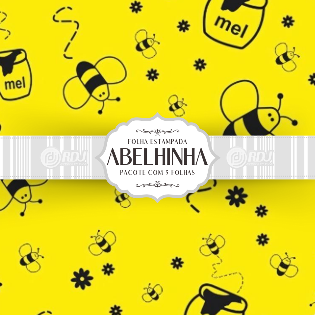 Folha EVA estampada Abelhinha