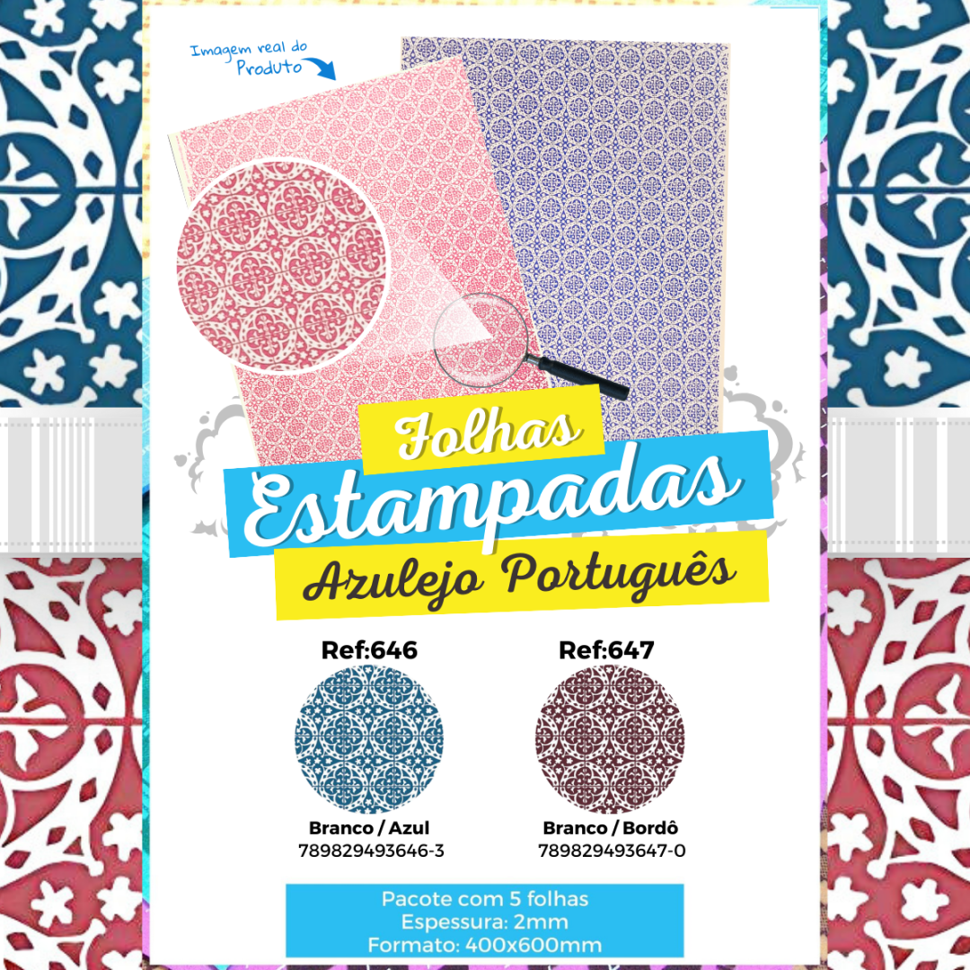 Folha EVA estampada Azulejo Português