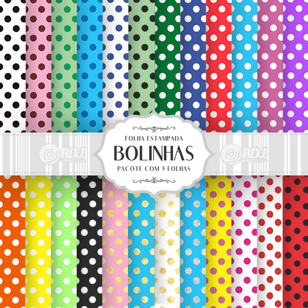Folha EVA estampada Bolinhas Folha EVA estampada Bolinhas