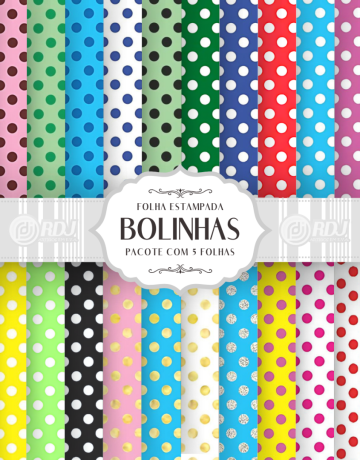 Folha EVA estampada Bolinhas