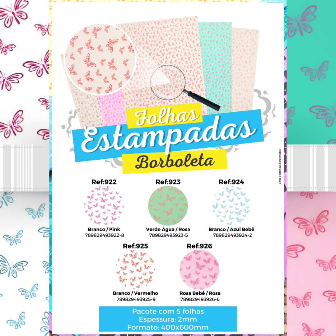 Folha EVA estampada Borboleta