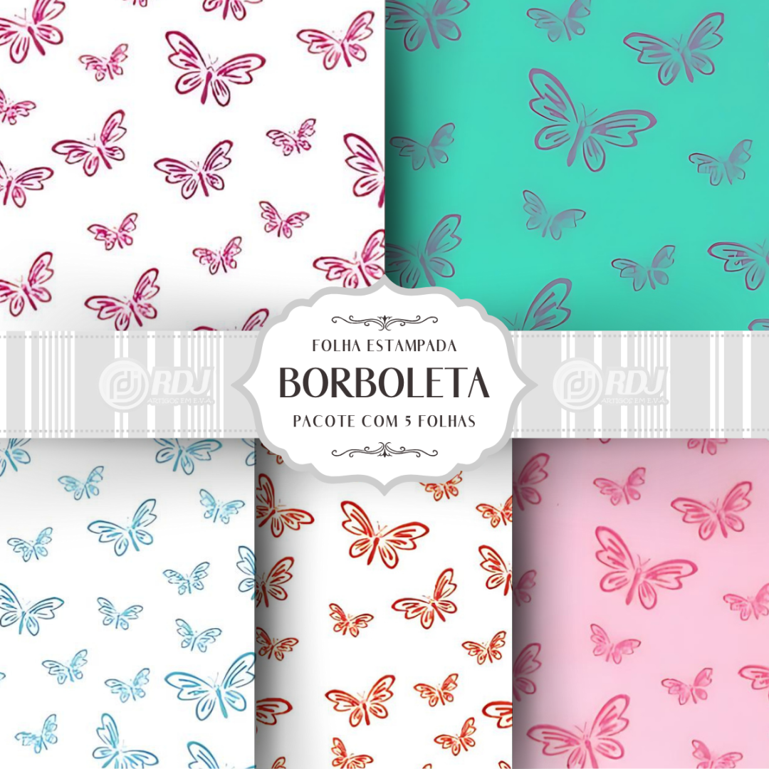 Folha EVA estampada Borboleta