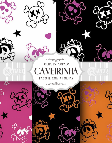 Folha EVA estampada Caveirinha