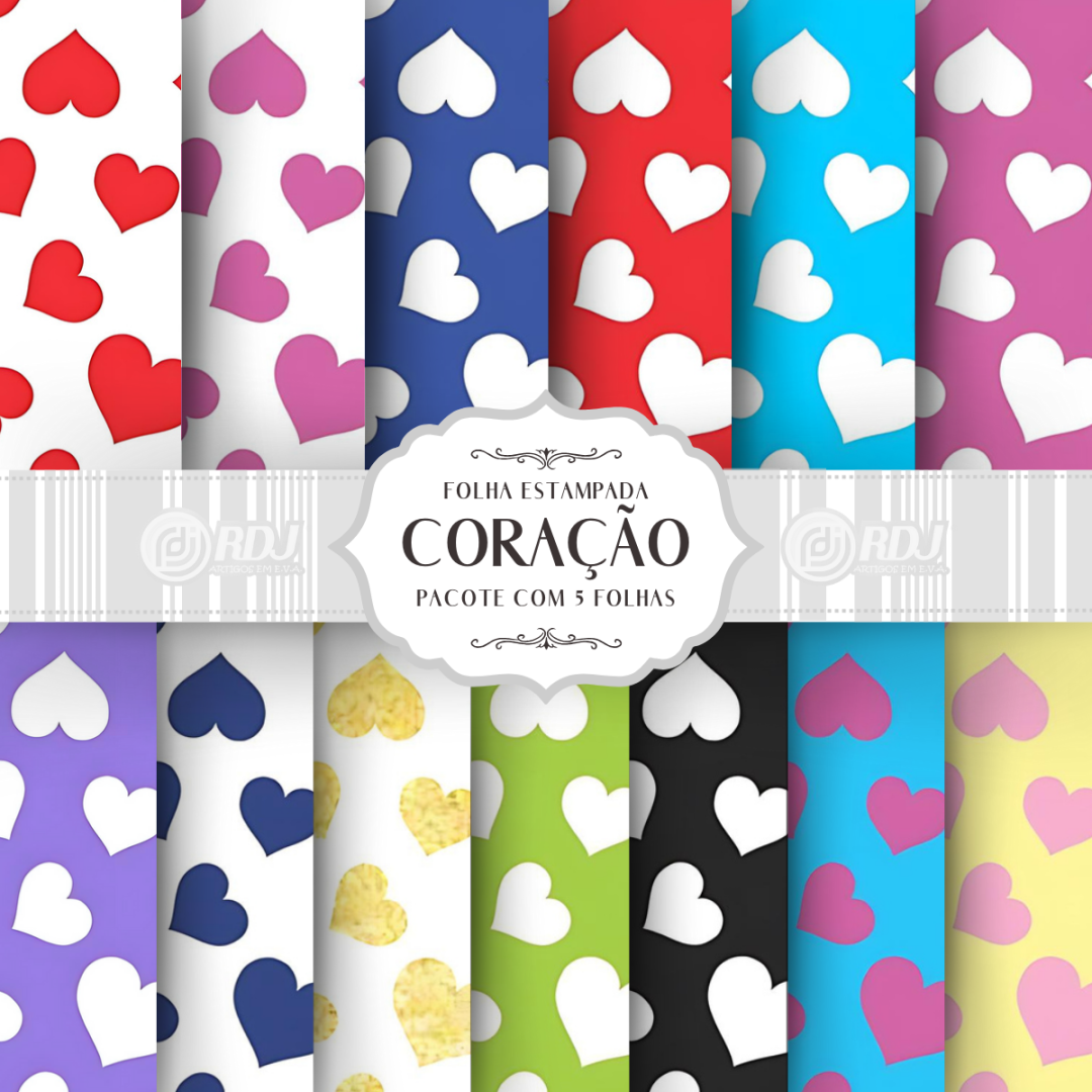 Folha EVA estampada Cora&ccedil;&atilde;o