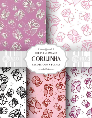 Folha EVA estampada Corujinha