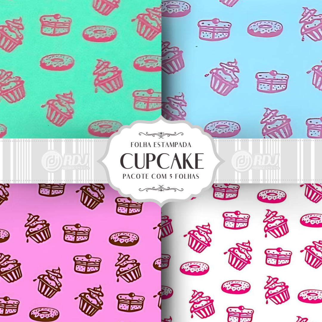 Folha EVA estampada Cupcake