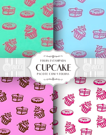 Folha EVA estampada Cupcake