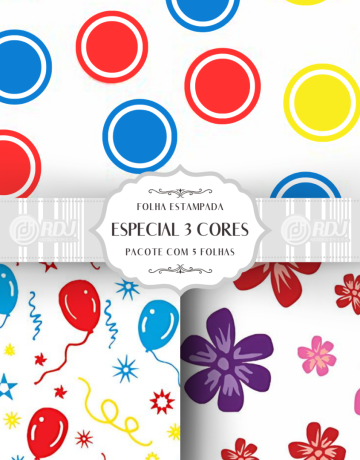 Folha EVA estampada Especial 3 Cores