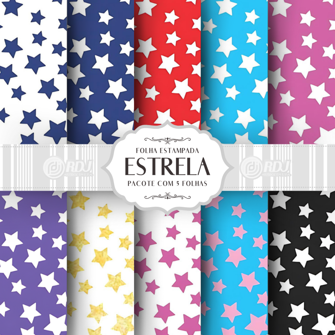 Folha EVA estampada Estrela