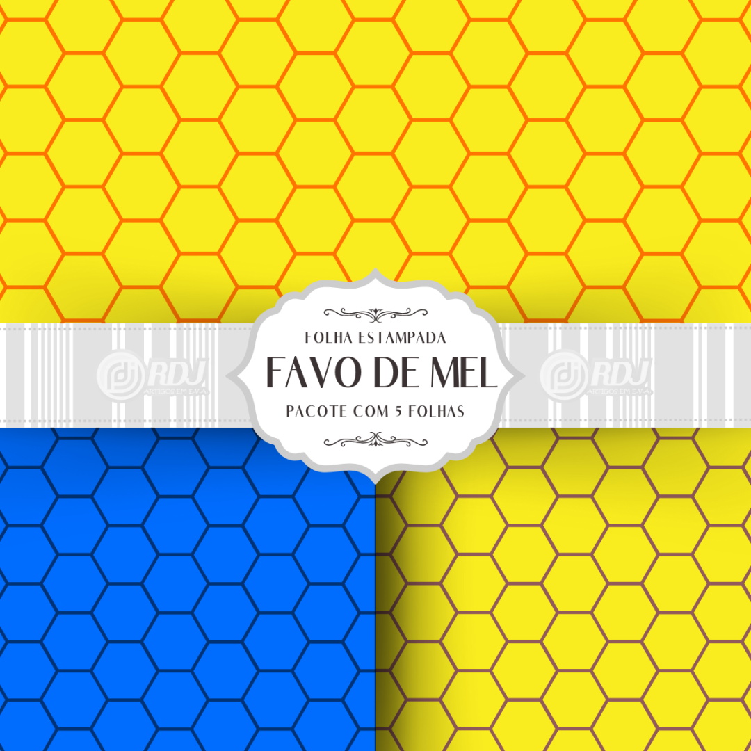 Folha EVA estampada Favo de Mel