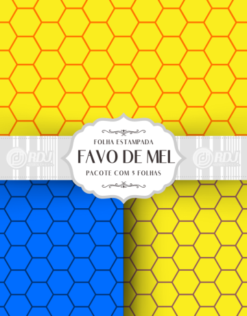 Folha EVA estampada Favo de Mel