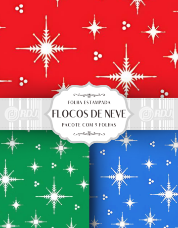 Folha EVA estampada Flocos de Neve