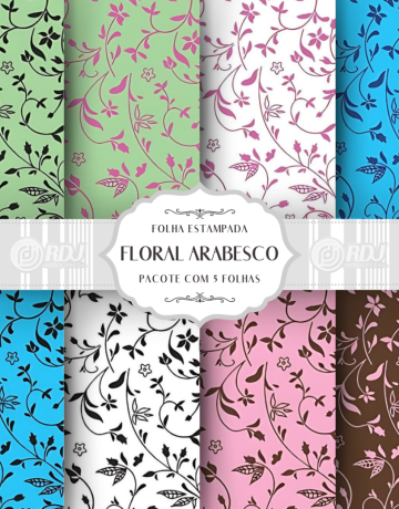 Folha EVA estampada Floral Arabesco