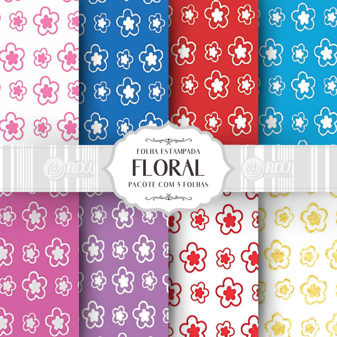 Folha EVA estampada Floral