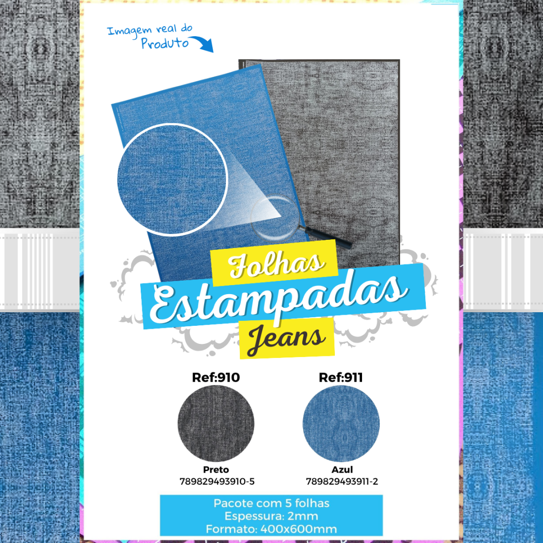Folha EVA estampada Jeans