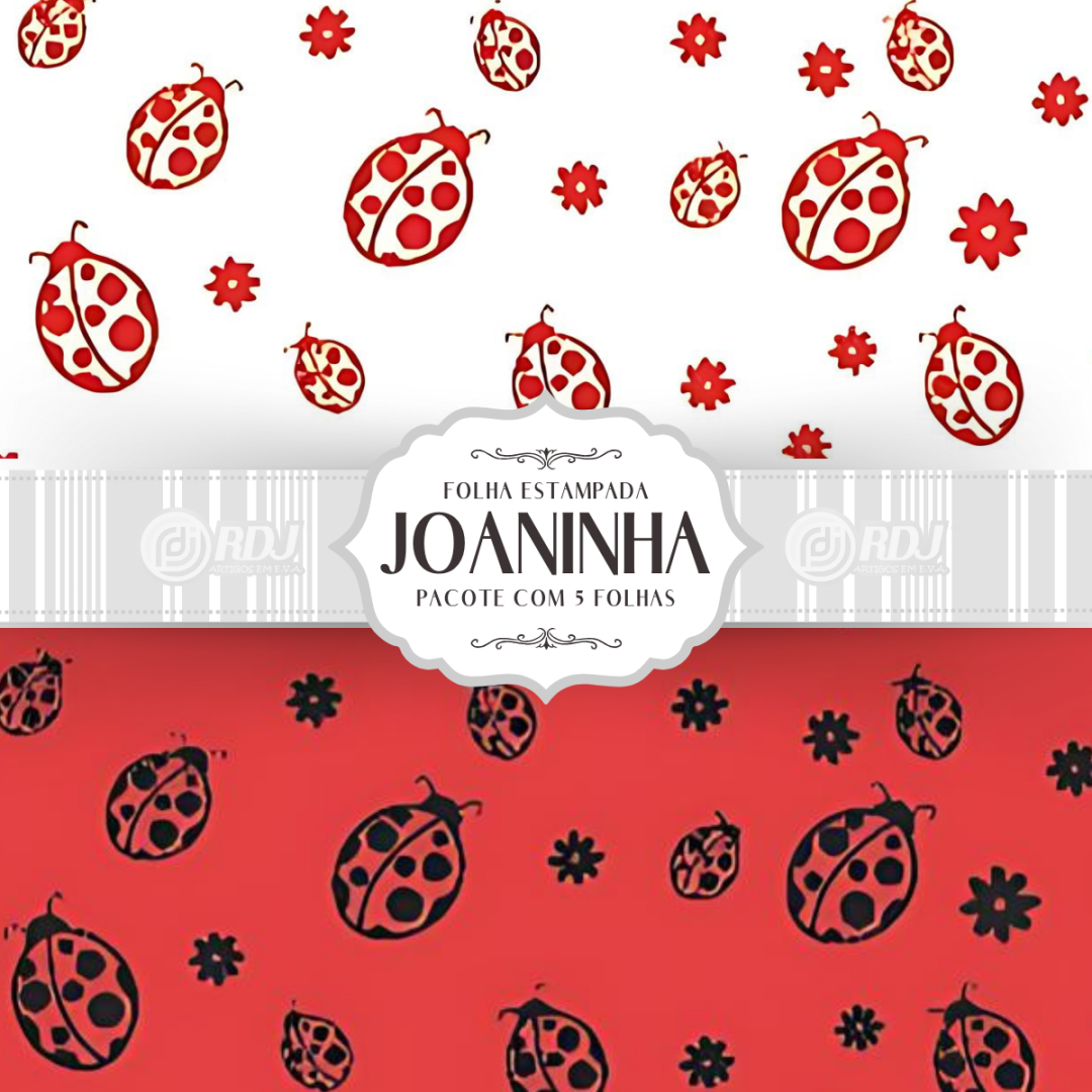 Folha EVA estampada Joaninha