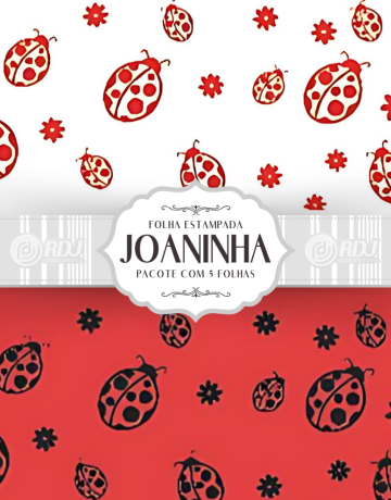 Folha EVA estampada Joaninha