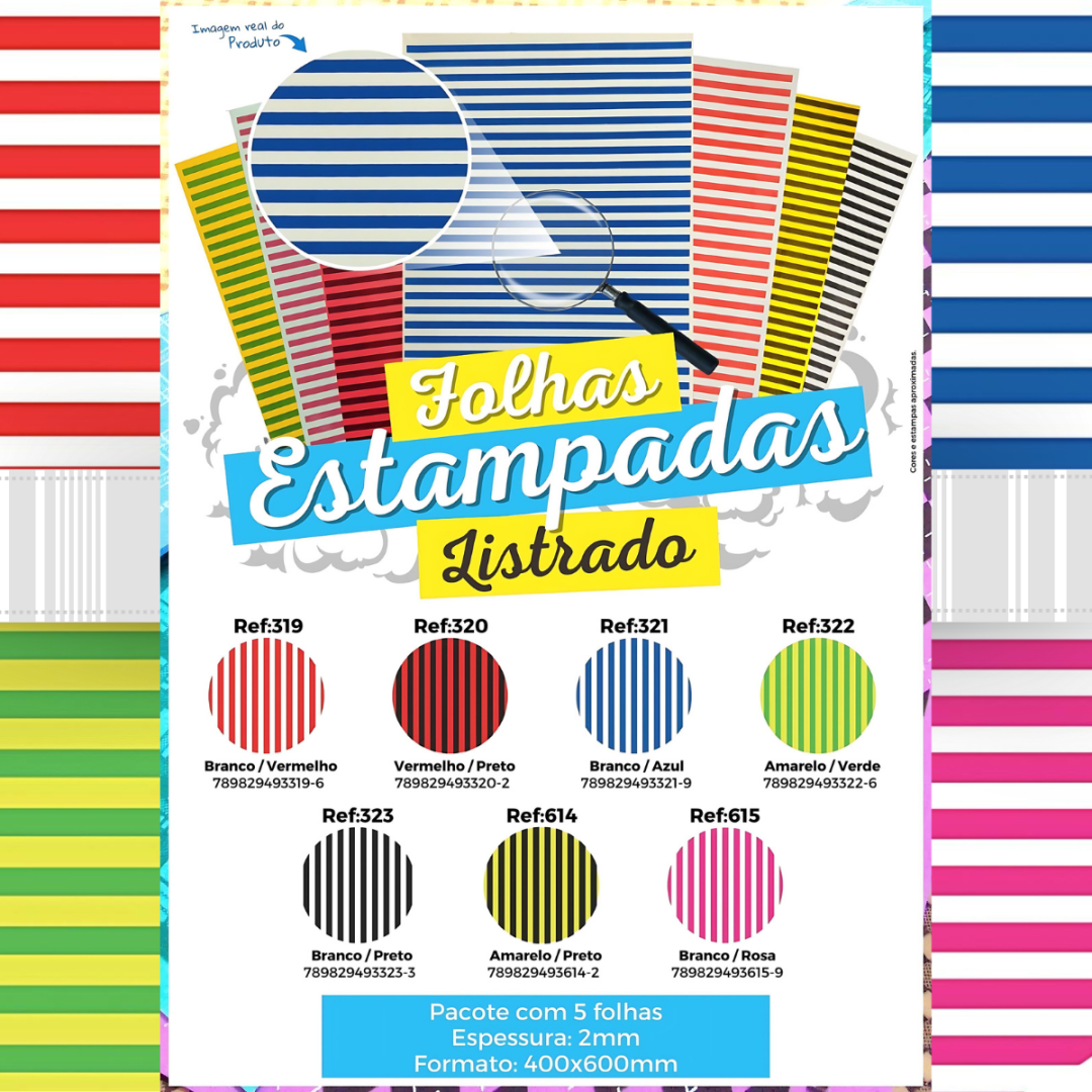 Folha EVA estampada Listrado