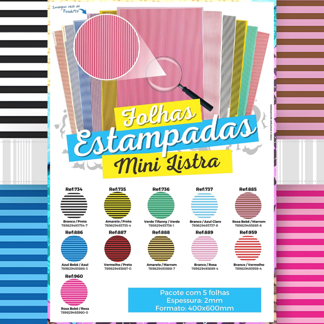 Folha EVA estampada Mini Listra