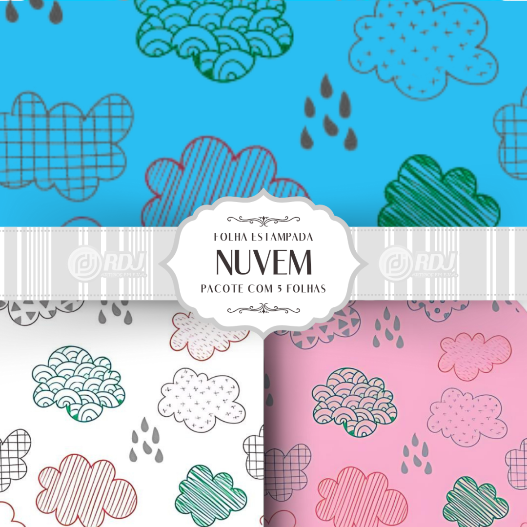 Folha EVA estampada Nuvem