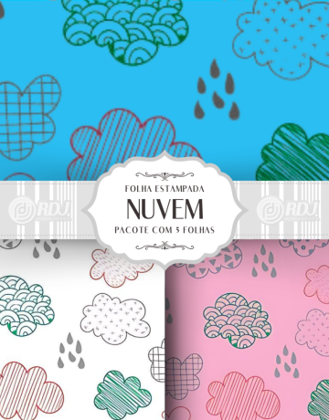 Folha EVA estampada Nuvem