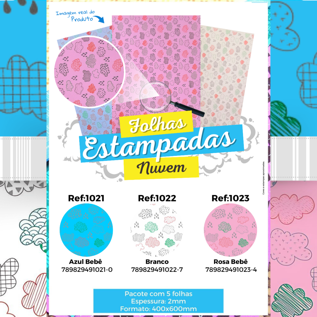Folha EVA estampada Nuvem