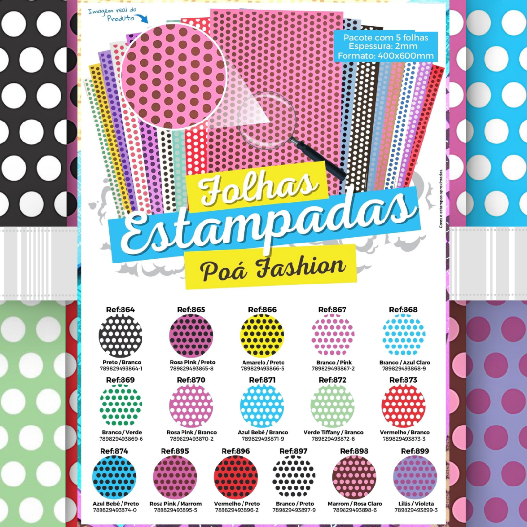 Folha EVA estampada Po&aacute; Fashion