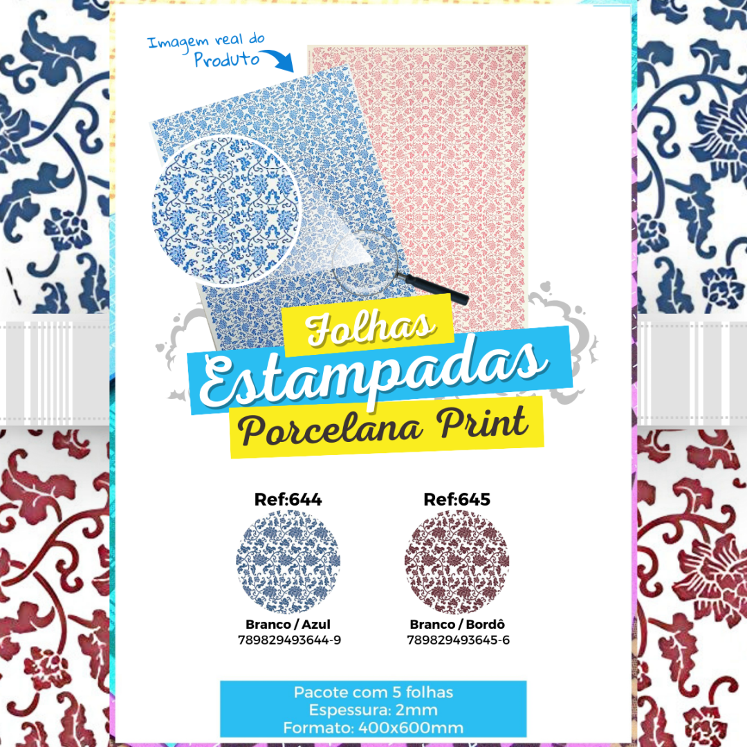 Folha EVA estampada Porcelana Print