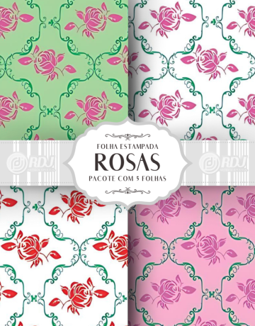 Folha EVA estampada Rosas