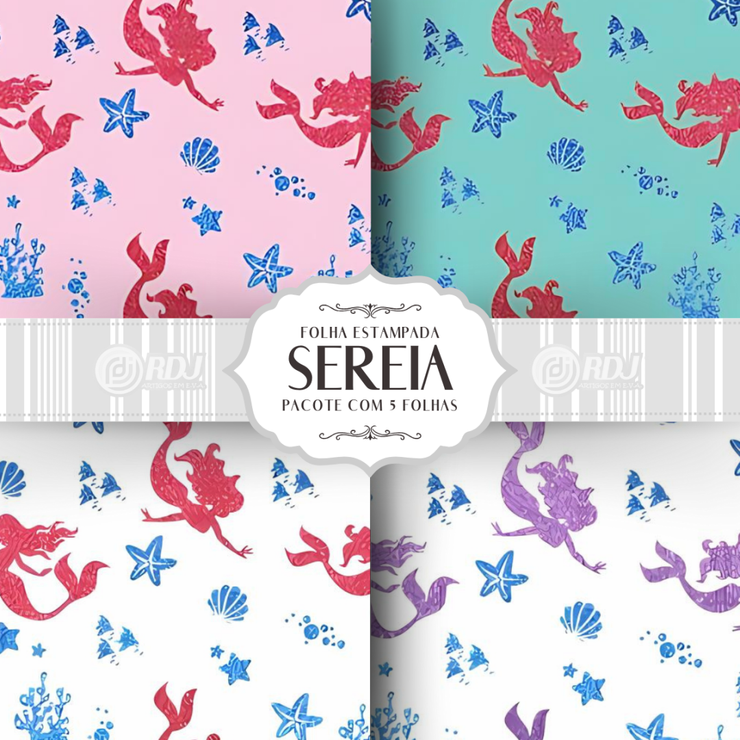 Folha EVA estampada Sereia Folha EVA estampada Sereia