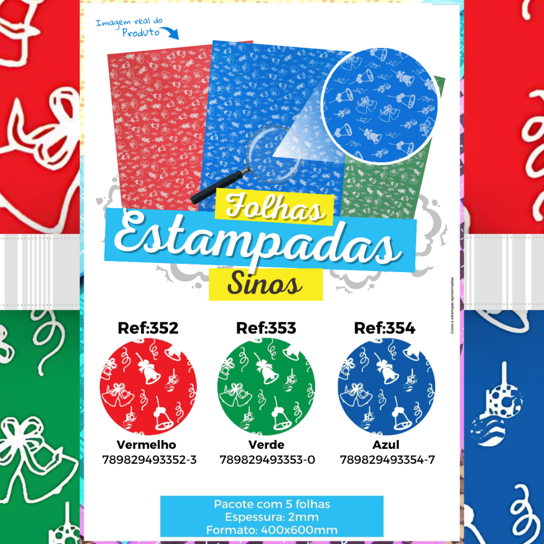 Folha EVA estampada Sinos