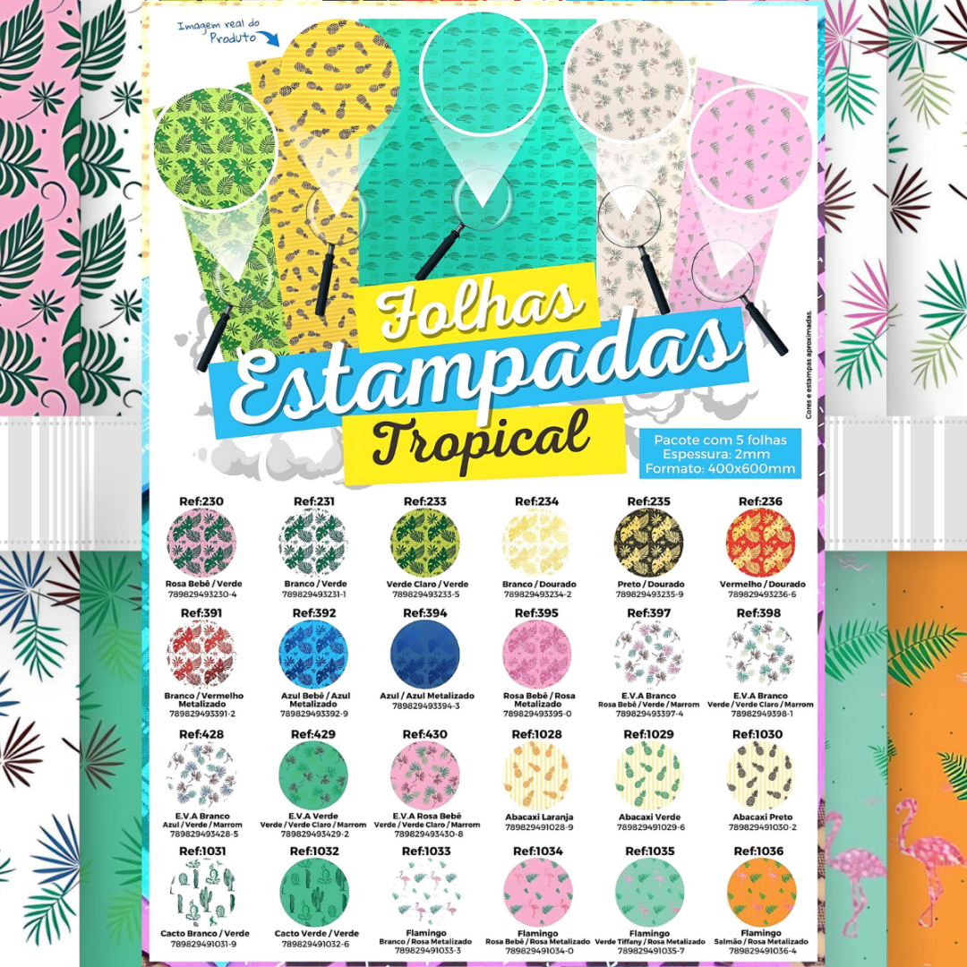 Folha EVA estampada Tropical
