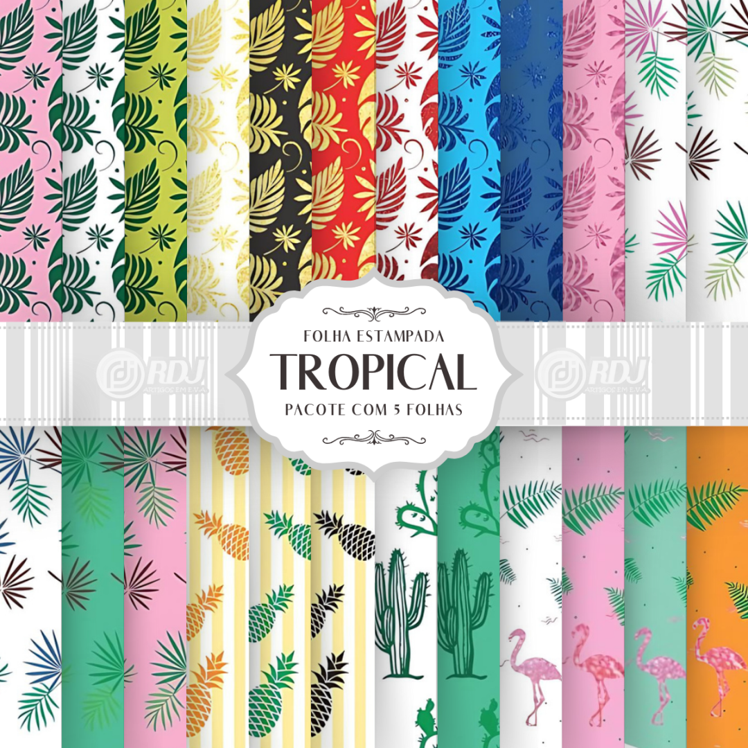 Folha EVA estampada Tropical