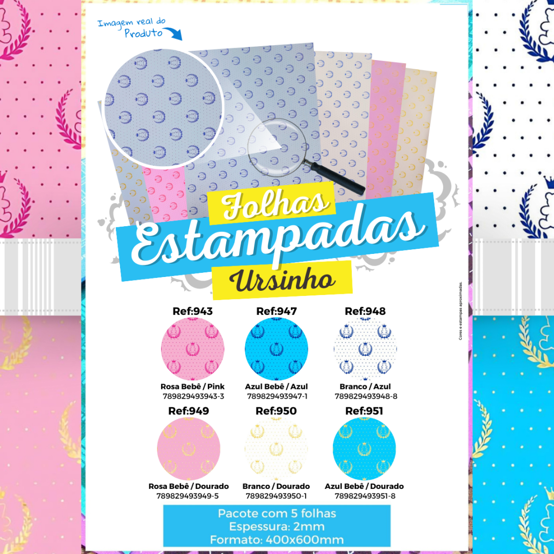 Folha EVA estampada Ursinhos
