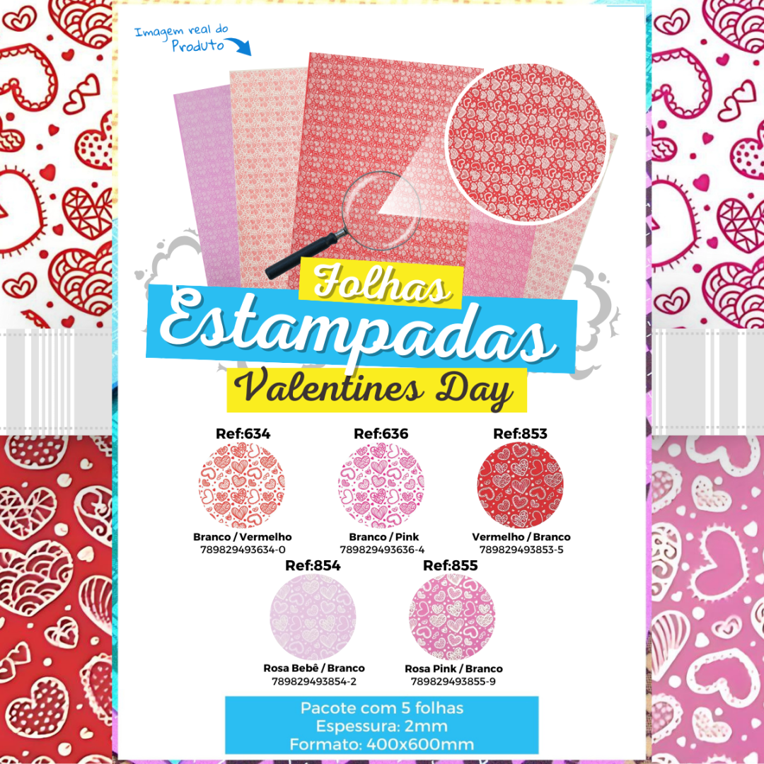 Folha EVA estampada Valentines Day