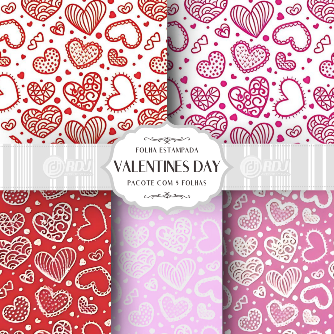 Folha EVA estampada Valentines Day
