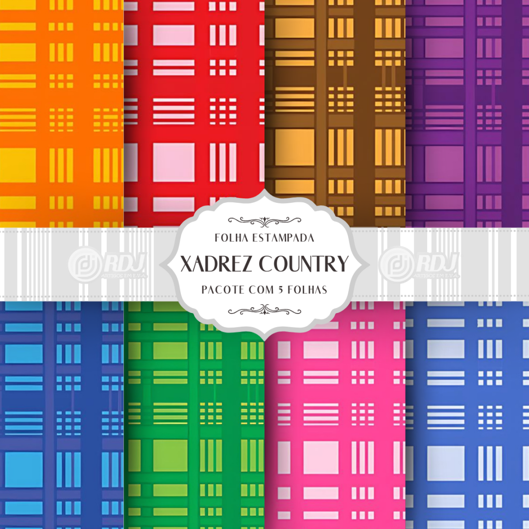 Folha EVA estampada Xadrez Country