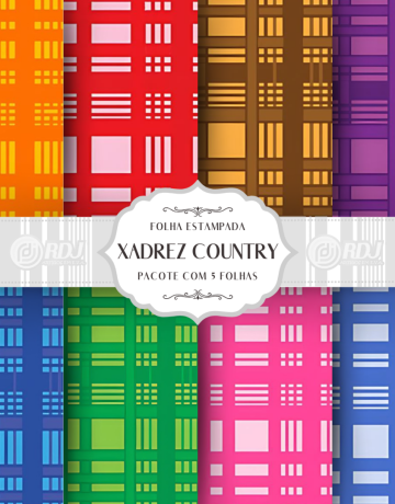 Folha EVA estampada Xadrez Country