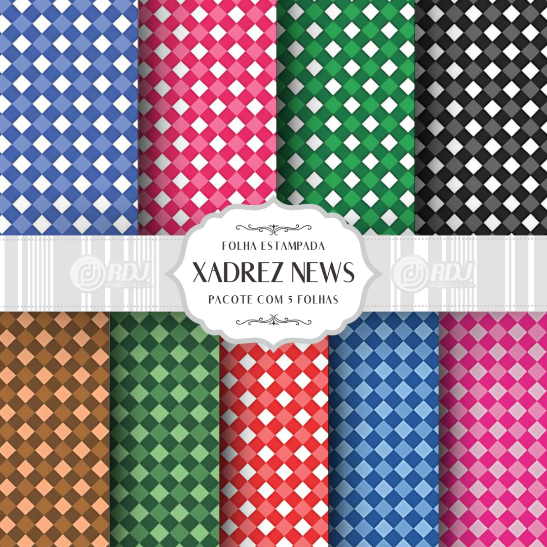 Folha EVA estampada Xadrez News Folha EVA estampada Xadrez News