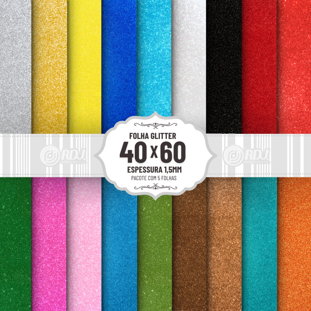 Folha EVA Glitter 40x60x1,5mm Folha EVA Glitter 40x60x1,5mm