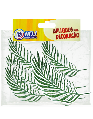 Folha Oliveira Glitter Verde 25cm