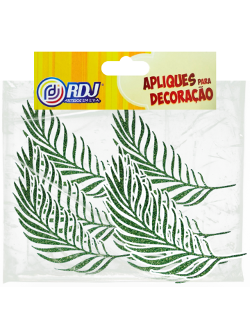 Folha Oliveira Glitter Verde 15cm