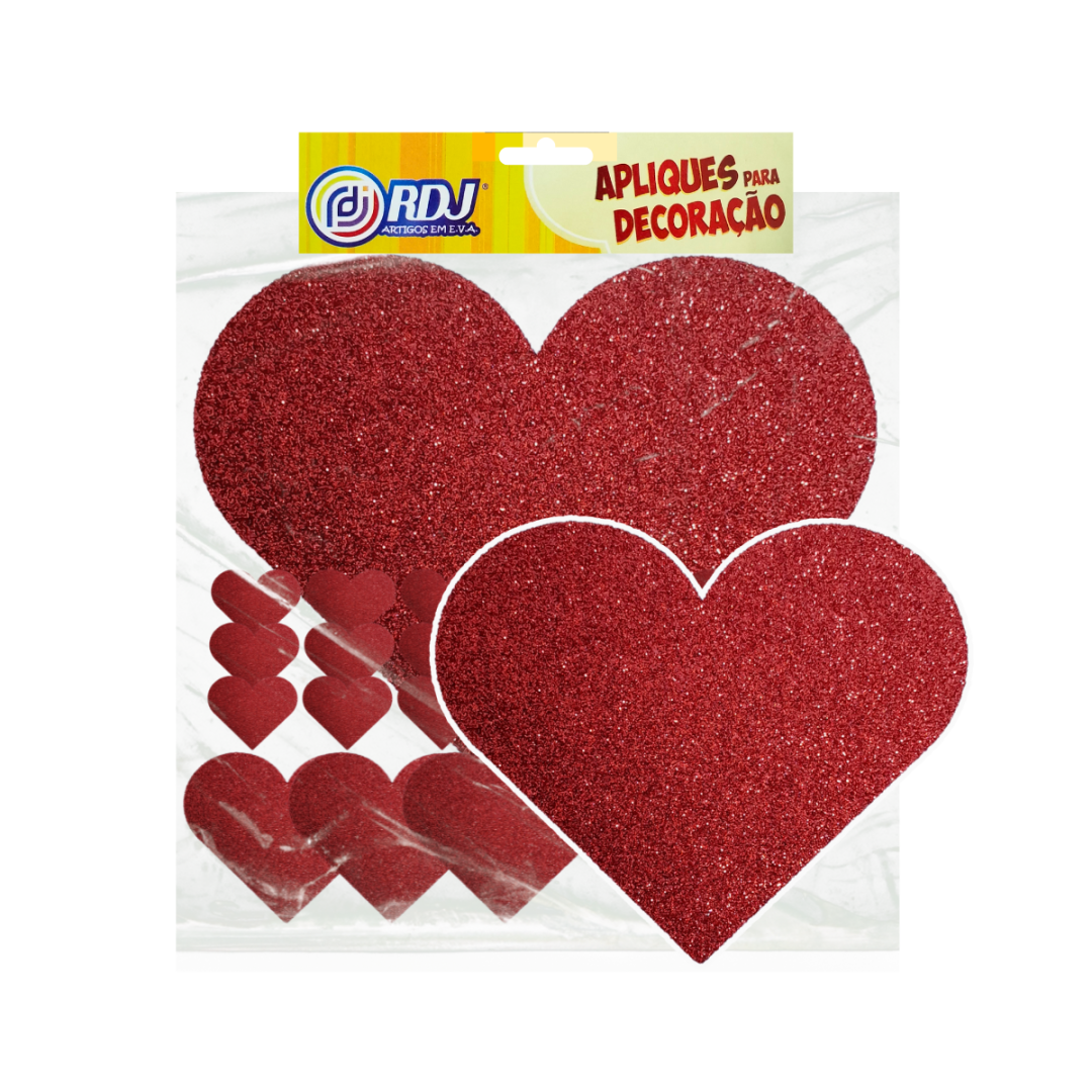 Kit Cora&ccedil;&atilde;o Gigante Glitter Vermelho