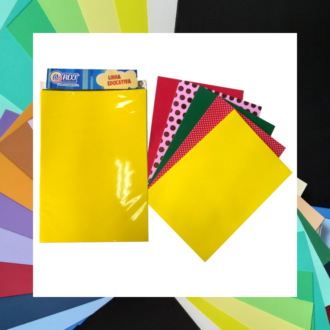 Kit folha EVA lisa + estampada 20x30cm
