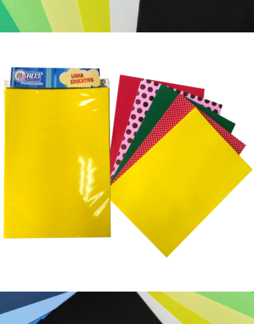 Kit folha EVA lisa + estampada 20x30cm